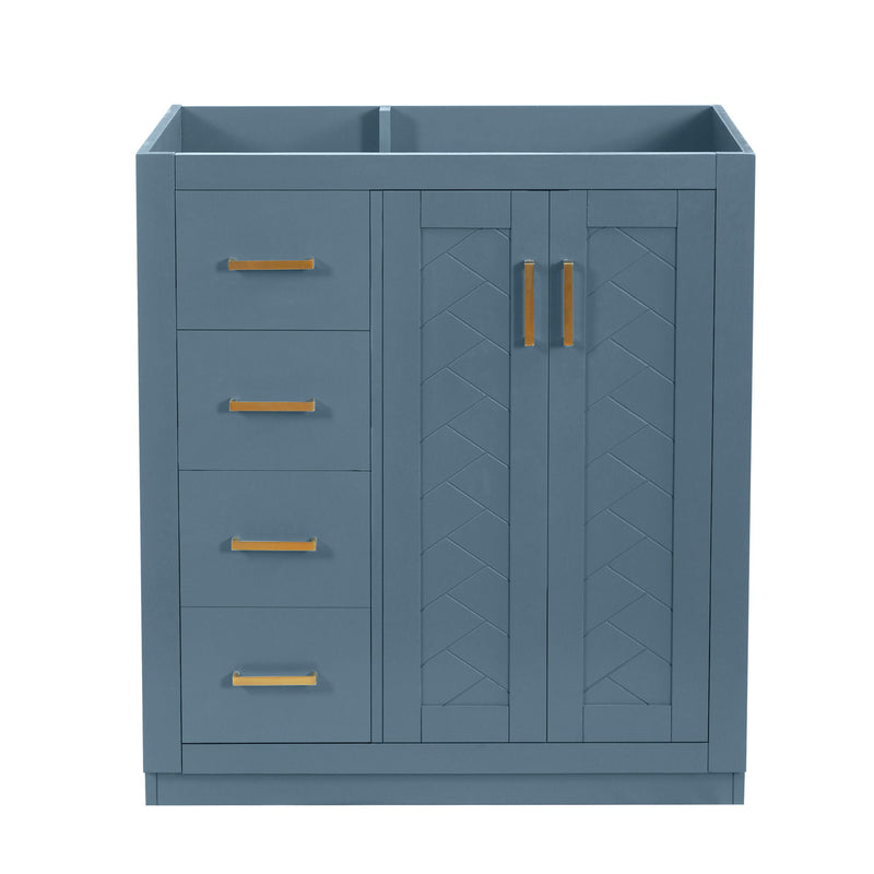 Retro Style Bathroom Vanity With 3 Drawers & Soft-Closing Doors
