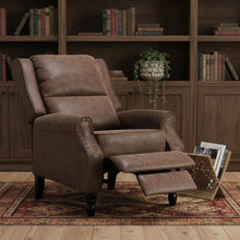 Load image into Gallery viewer, Faux Leather Manual Recliner (718720) - Brown
