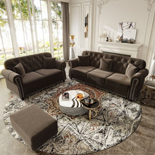 Load image into Gallery viewer, Upholstered Sofa Set With Nailhead Trim And Rolled Armrests, Includes Pillows

