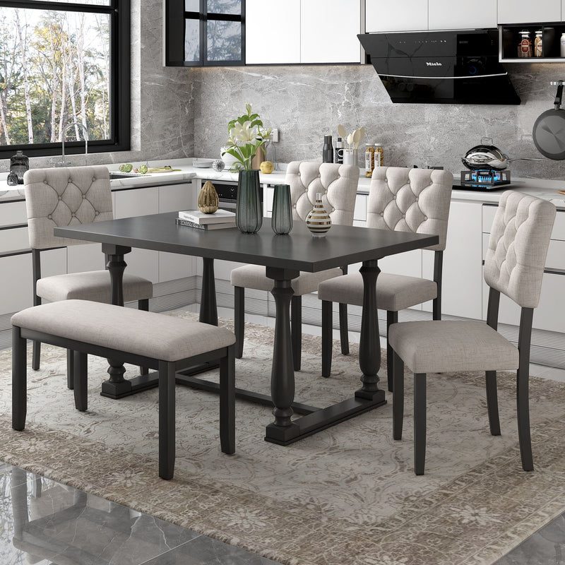 6 Piece Dining Set Retro Style