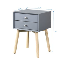 Load image into Gallery viewer, Side Table With 2 Drawer, Mid-Century Modern Storage Cabinet For Bedroom
