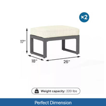Load image into Gallery viewer, Patio All-Weather Ottomans With Thick Cushions (Set of 2)
