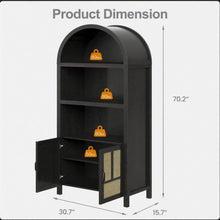 Load image into Gallery viewer, Arched Pantry Cabinet With Adjustable Storage &amp; Doors - Black
