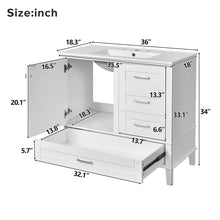 Load image into Gallery viewer, Bathroom Vanity, Modern Bathroom Cabinet With Sink Combo Set, Bathroom Storage Cabinet With A Soft Closing Door And 3 Drawers, Solid Wood Frame

