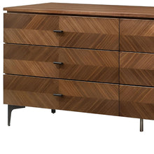 Load image into Gallery viewer, Manufactured Wood Six Drawer Double Dresser 63" - Walnut
