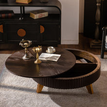 Load image into Gallery viewer, Round Retro Coffee With Solid Wood Legs
