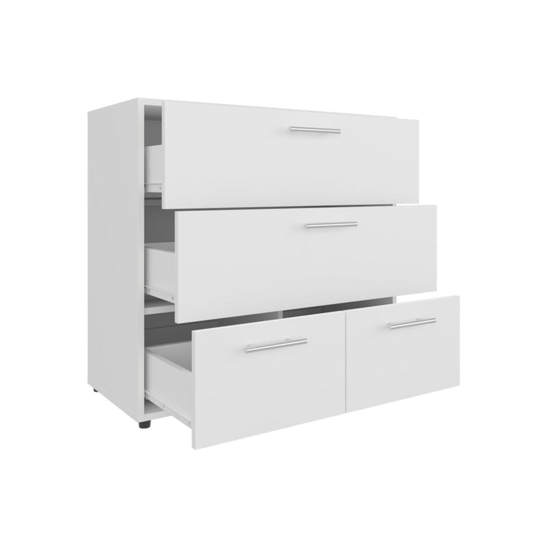 Three Drawer Double Dresser - White