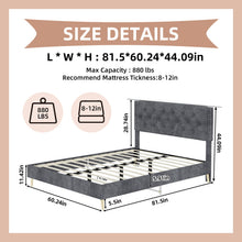 Load image into Gallery viewer, Upholstered Bed With Tufted Headboard

