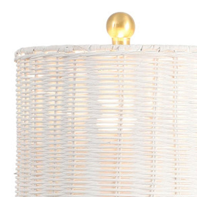 28" Table Lamps With Drum Shades (Set of 2) - White