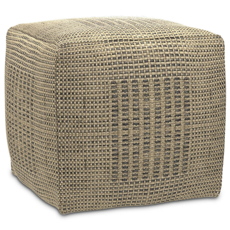 Jute Pouf Ottoman - Off White