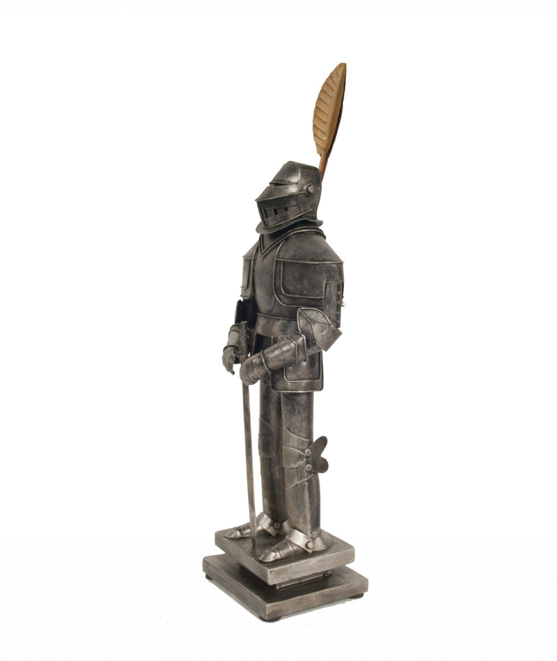 Medieval Armor Suit Tin Antique Decor - Silver