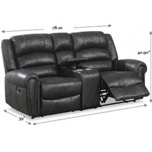 Load image into Gallery viewer, Power Reclining Loveseat With USB Port And Cup Holder Console - Black
