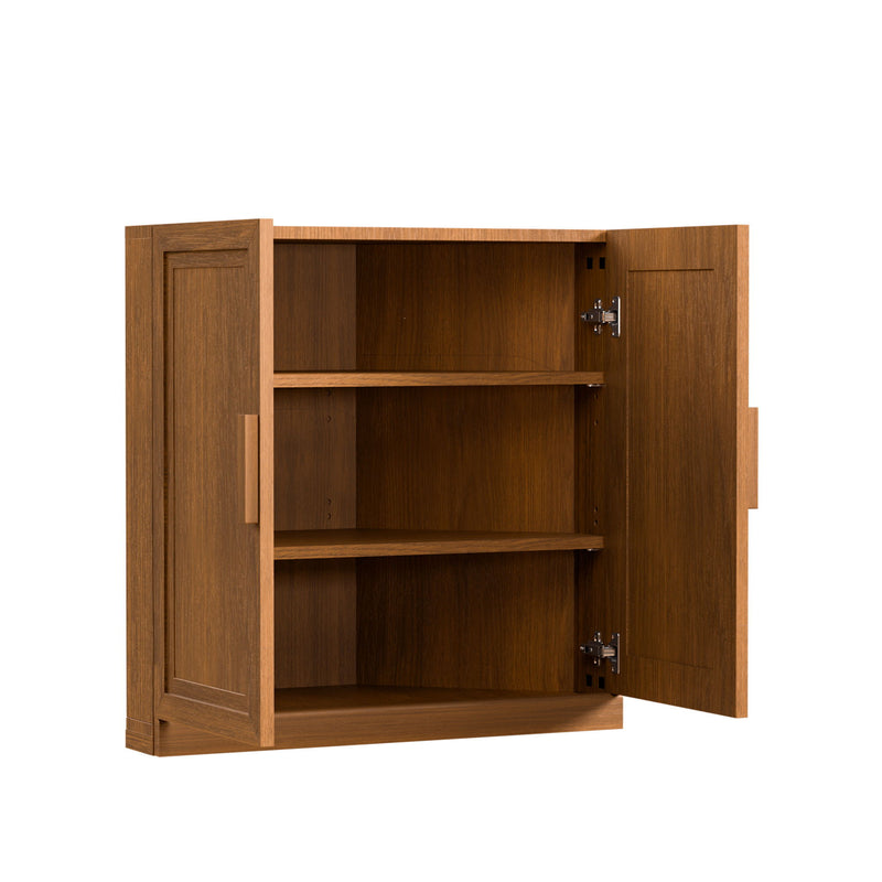 31" Wood Corner Corner Accent Cabinet - Brown