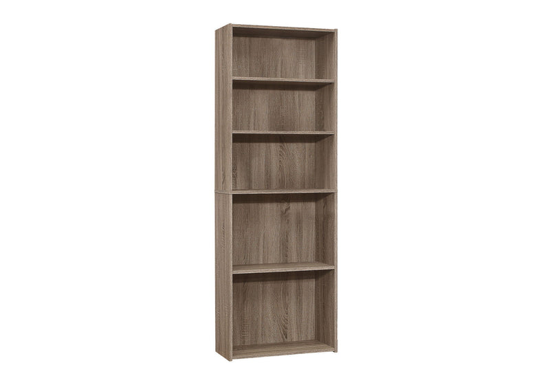 Adjustable Five Tier Bookcase - Taupe