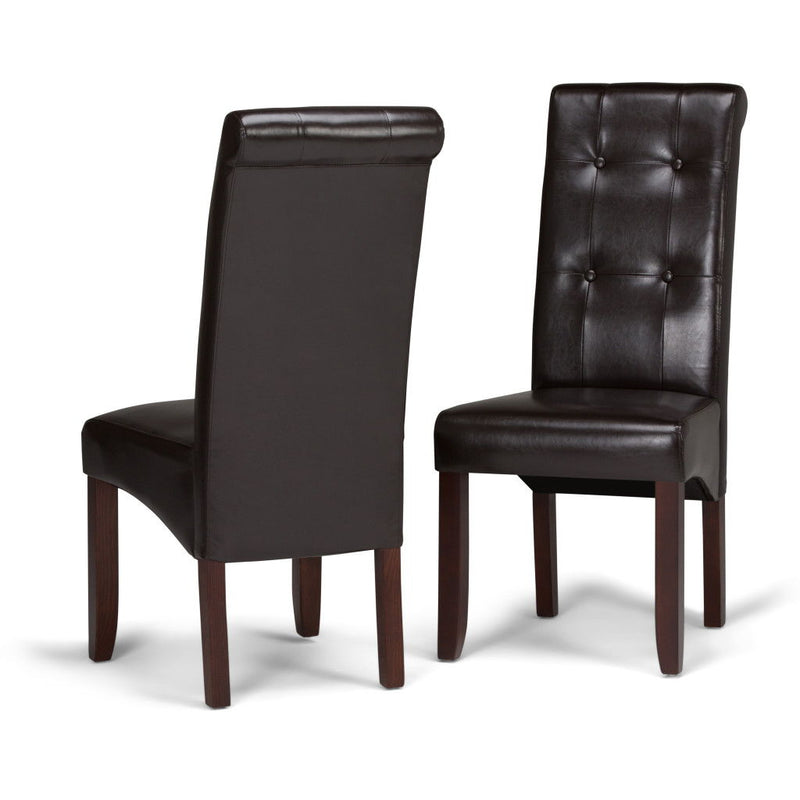 Wood Dining Parsons Chairs (Set of 2) - Brown