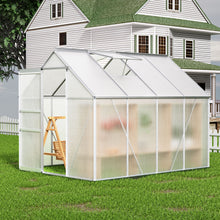 Load image into Gallery viewer, Walk-In Polycarbonate house &amp; Roof Vent, Sliding Doors, Aluminum Hobby Hot House For Outdoor
