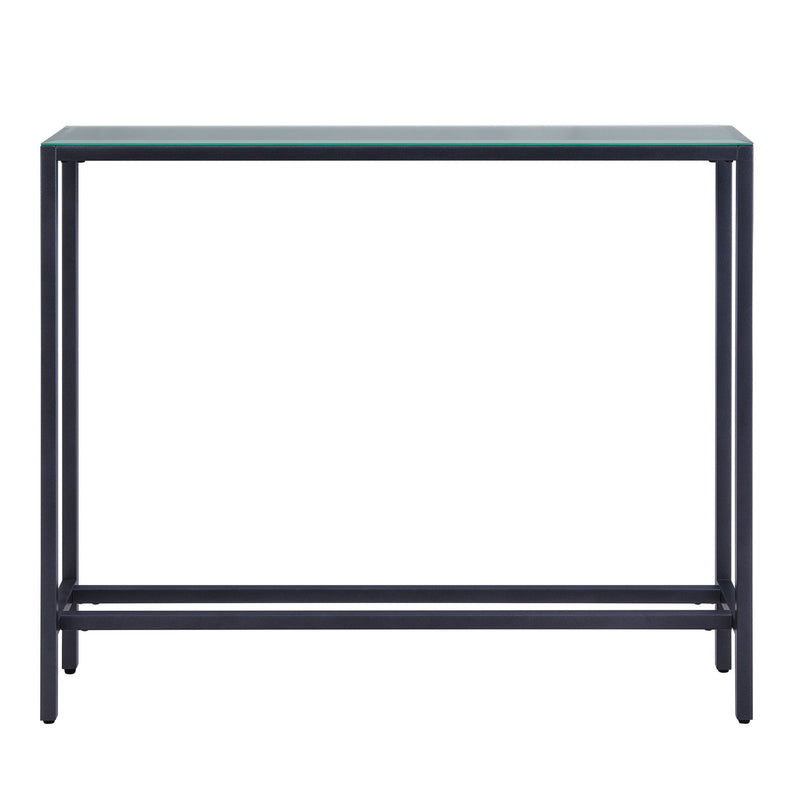 Gunmetal Mirrored Glass Console Table - Black