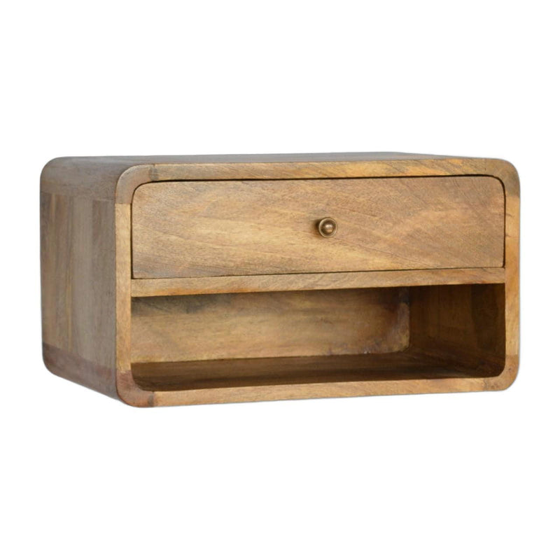 18" Wood One Drawer Floating Nightstand - Oak