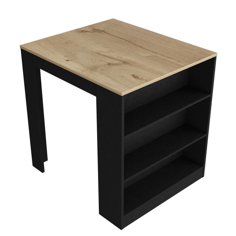 36" Kitchen Island With Storage - Brown / Black