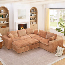 Load image into Gallery viewer, Sectional Sofa With Moveable Ottoman
