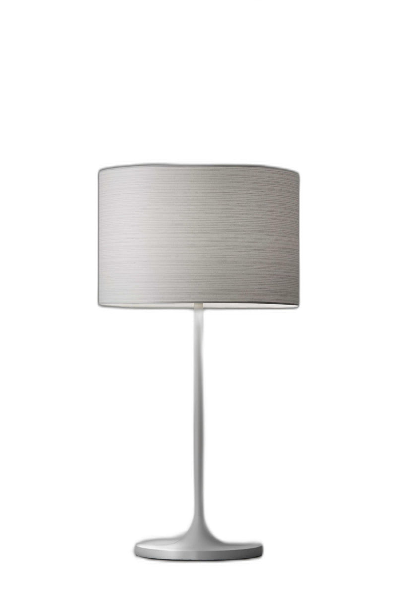 Metal Table Lamp - White On White