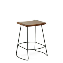 Load image into Gallery viewer, Steel Backless Counter Height Bar Chairs (Set of 2) - Chestnut And Black
