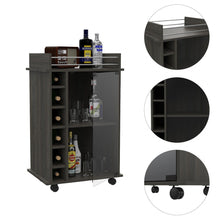 Load image into Gallery viewer, 22" Wood Rolling Bar Cart With Wine Storage - Espresso
