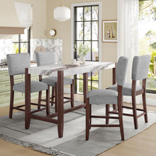 Load image into Gallery viewer, 5 Piece Counter Height Dining Set With 4 Upholstered Chairs
