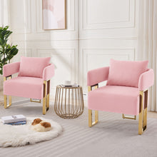 Load image into Gallery viewer, Modern Classic Design Decorative Chair Teddy Fleece Upholstered And Metal Foot
