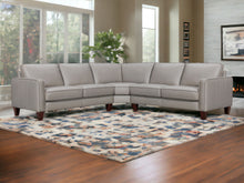 Load image into Gallery viewer, Leather L Shaped Three Piece Corner Sectional - Gray
