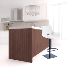 Load image into Gallery viewer, Faux Leather And Stainless Steel Swivel Bar Height Bar Chair - White / Black
