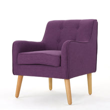 Load image into Gallery viewer, Modern Arm Chair With Tufted Back And Wooden Legs
