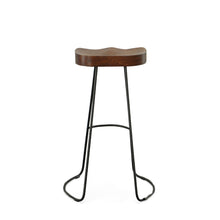 Load image into Gallery viewer, 31" Steel Backless Bar Height Bar Chairs (Set of 2) - Chestnut And Black
