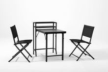 Load image into Gallery viewer, 3 Piece Patio Bistro Set, Patio Set Of Foldable Patio Table And Chairs, Outdoor Patio Furniture Sets - Black
