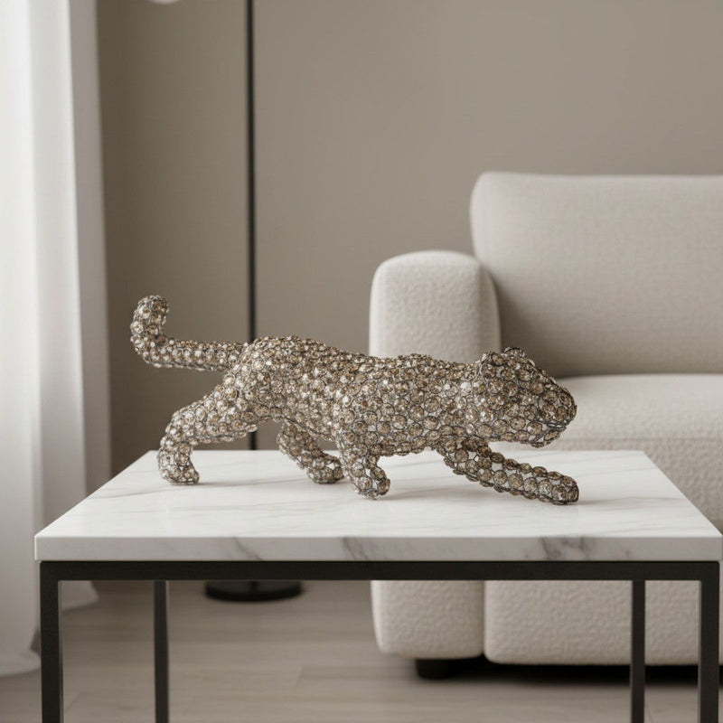 Panther Tabletop Sculpture - Silver / Silver