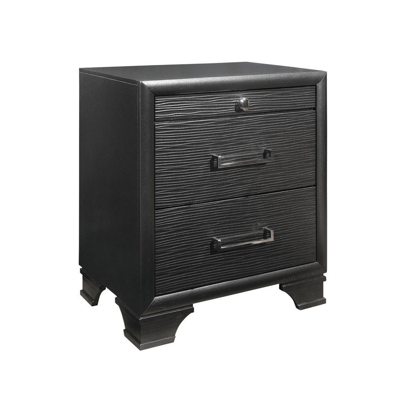 Two Drawers Manufactured Wood Nightstand - Gray