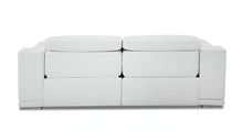 Load image into Gallery viewer, Leather USB Sofa With Silver Legs - White
