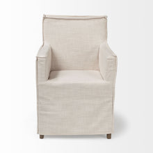 Load image into Gallery viewer, Slipcovered Upholstered Fabric Dining Arm Chair - Cream
