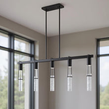Load image into Gallery viewer, Five Light Metal Dimmable Smart Enabled Chandelier With Shades - Black / Clear
