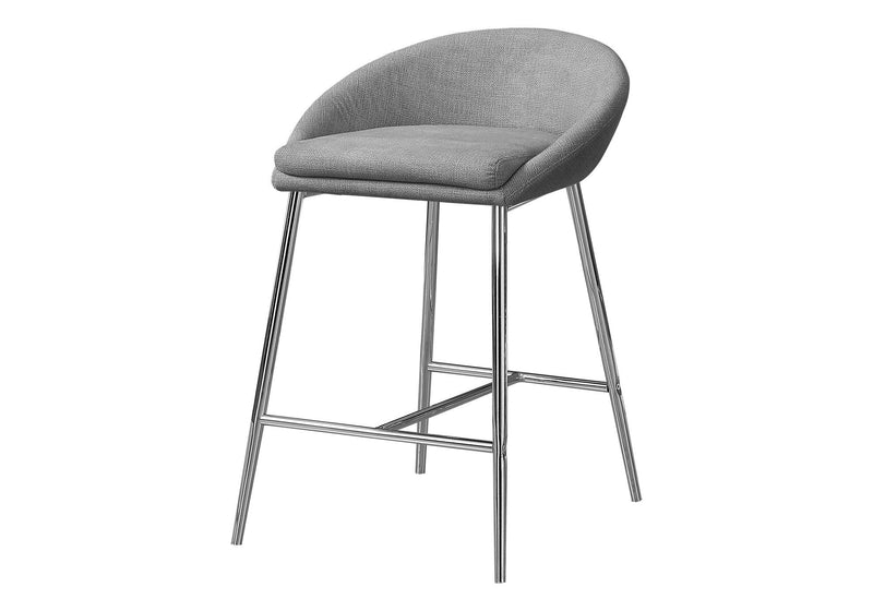24" Metal Low Back Bar Chairs (Set of 2) - Gray And Silver