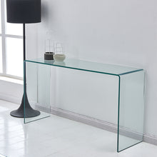 Load image into Gallery viewer, Elegant Transparent Tempered Glass Console Table With Rounded Edges, Modern Sofa Table - Clear
