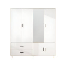 Load image into Gallery viewer, 71" Mirro Five Door Two Drawer Combo Dresser - White
