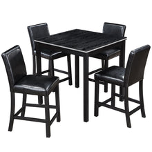 Load image into Gallery viewer, 5 Pieces Counter Height Table Set, Kitchen Table With Square Table And 4 Upholstered Chairs

