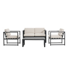 Load image into Gallery viewer, Navan - 4 Pieces Chat Set - Black / Beige
