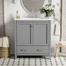 Load image into Gallery viewer, Bathroom Vanity With Single Sink, Combo Cabinet Undermount Sink, Bathroom Storage Cabinet With Two Doors And A Drawer, Soft Closing, Multifunctional Storage, Solid Wood Frame
