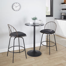 Load image into Gallery viewer, Riley - Claire Farmhouse Fixed Height Counter Stool With Swivel With Round Footrest (Set of 2)
