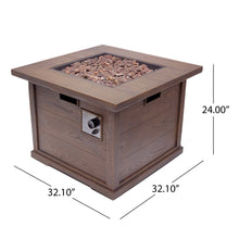 Load image into Gallery viewer, Outdoor Patio Square Gas Burning Mgo Fire Pit, Tank Inside, 40000 Btu
