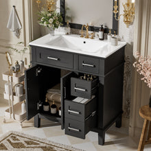 Load image into Gallery viewer, Modern Bathroom Vanity With Sink, Storage Cabinet, Soft Close Doors, Deep &amp; Standard Drawers
