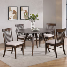 Load image into Gallery viewer, Shirley - 5 Piece Round Dining Table Set With Cushioned Chairs - Dark Walnut
