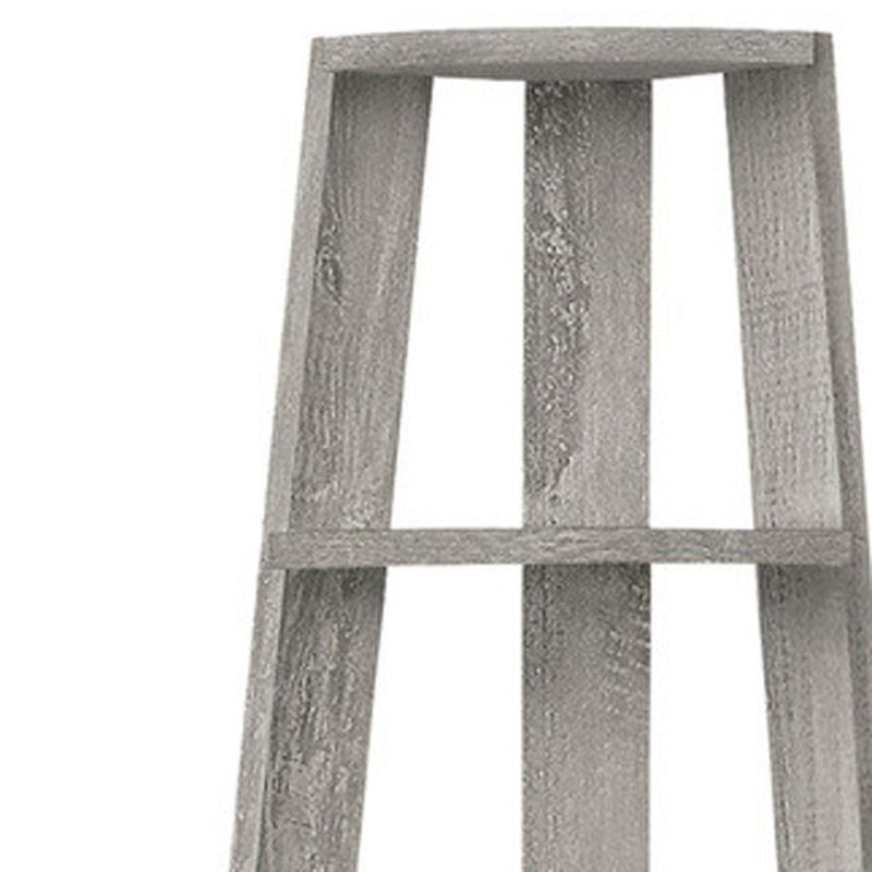 Particle Board Five Tier Corner Bookcase - Gray